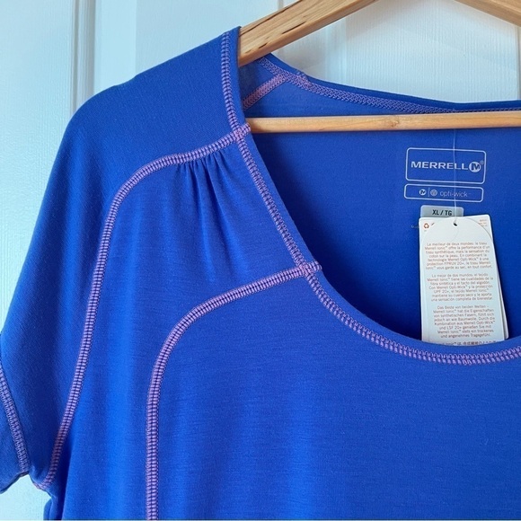 NWT Merrell | Ionic Shirt Blue Purple Hiking Workout XL UPF Protection Outdoors - Picture 4 of 10